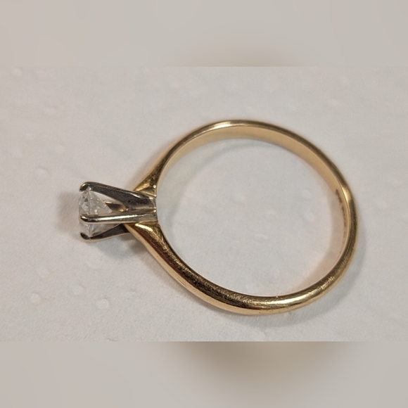 Vintage Magic Glo 14k Diamond Solitaire Ring Size 6.75 - Picture 8 of 11